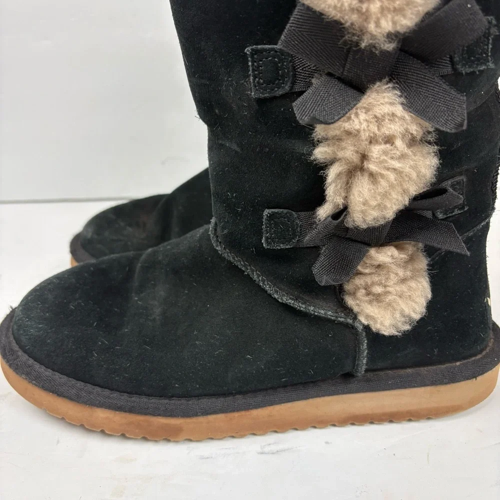 Koolaburra by Ugg Victoria Tall Winter Snow Boots Black Bows Women’s size 7